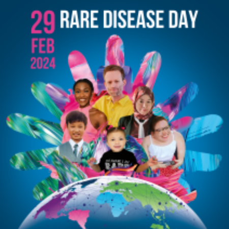 Rare Disease Day Feb 29. Kids together colorful with the world